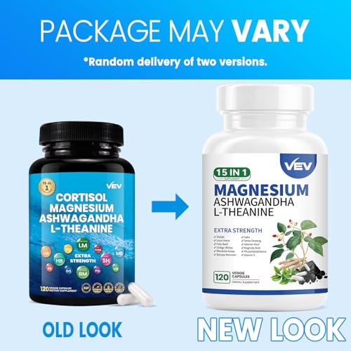 VEV Magnesium Glycinate, Ashwagandha, L-Theanine, No Sugar