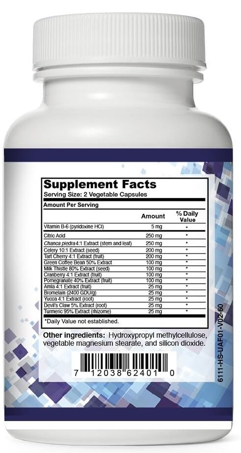 Biogevity Research Uric-Out Ultimate Uric Acid Support 11 Powerful Extracts - Celery Seed, Tart Cherry Concentrate, Chanca Piedra Capsule 60 Count