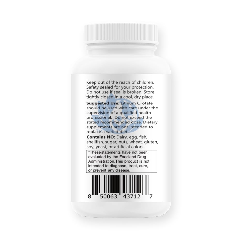 EcoIntegratives Lithium-Oro Orotate 5mg Capsules, 100 Count