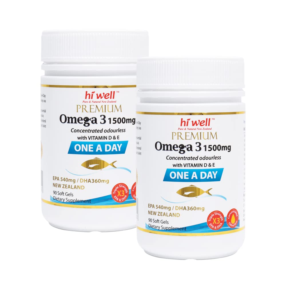 HI WELL PURE & NATURAL NEW ZEALAND Premium Omega 3 1500mg One A Day Capsule 90