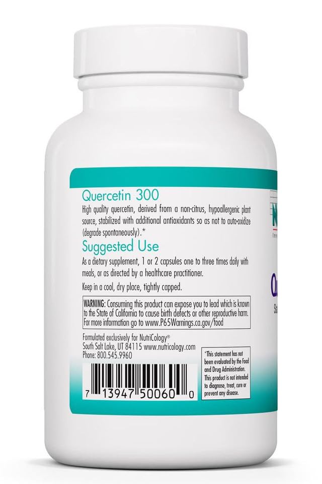 Allergy Research Group NutriCology Quercetin 300 Capsules, 60 Count