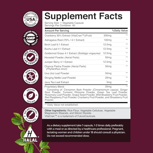 Nature's Craft Potent D Mannose 1000mg Capsules, 180 Count