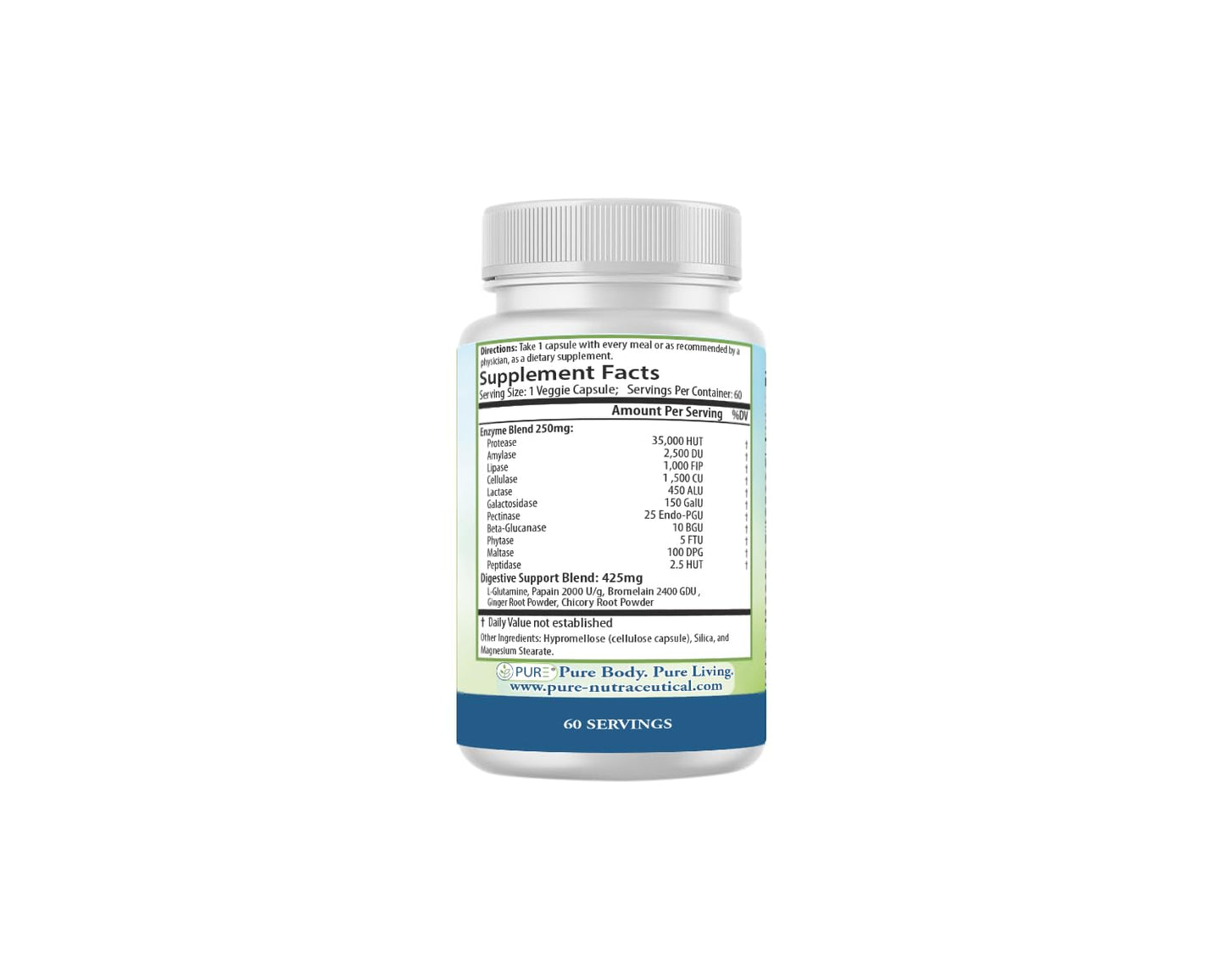 PURE Digestive Enzymes+ with Probiotics Capsule, 60 Count