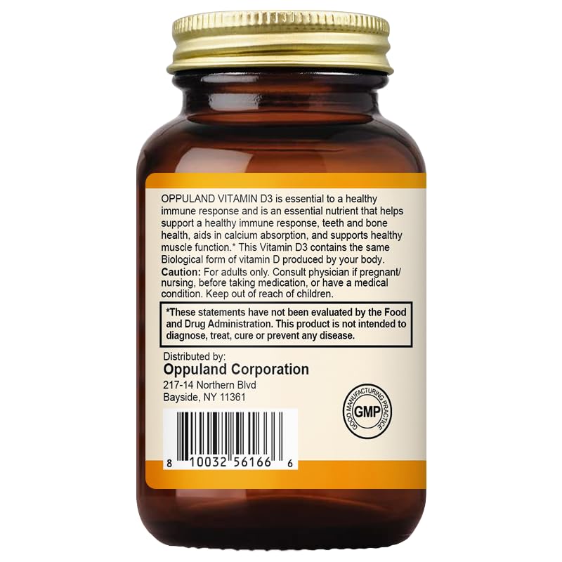 oppluland Vitamin D3 10000 IU (250 mcg) Tablet, 120 Count