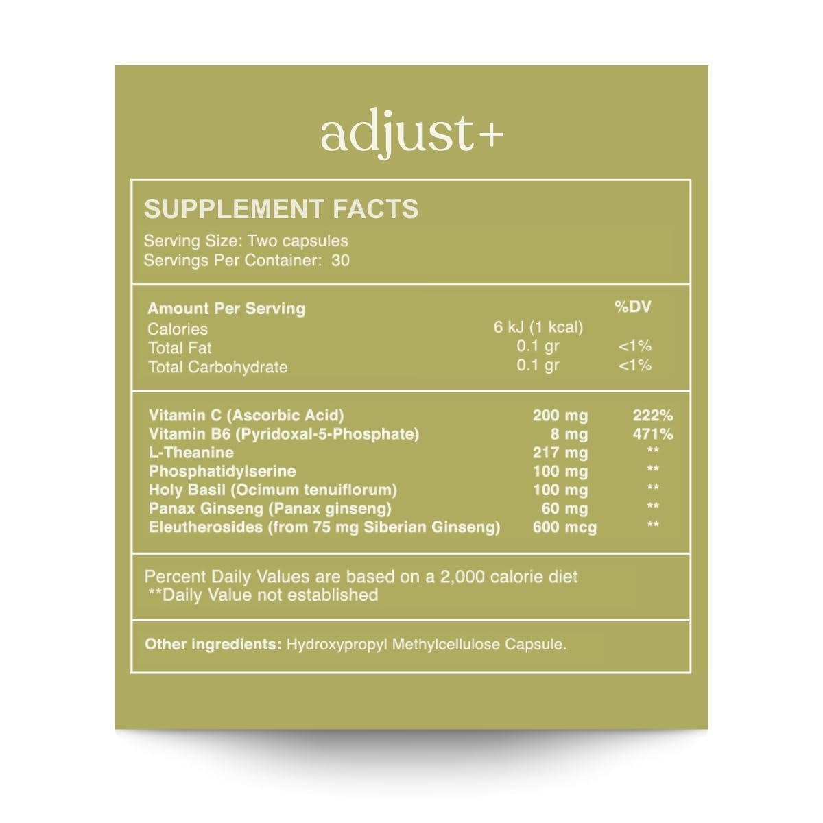 Reset Wellness Adjust+ Adaptogen Blend Capsule, 60 Count