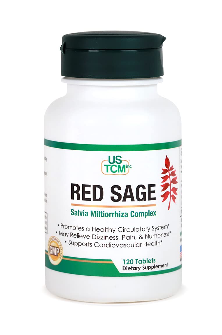 USTCM Red Sage Salvia Miltiorrhiza Complex Tablet 1 Count