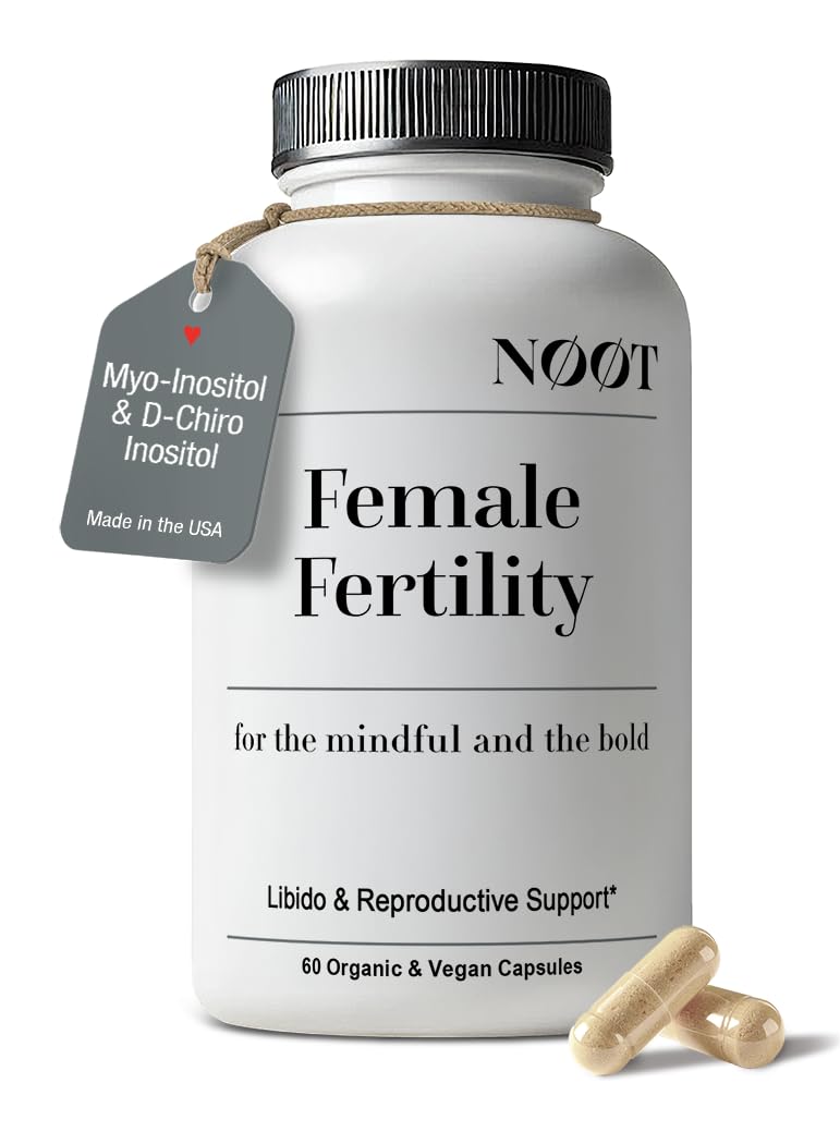 NØØT Conception & Female Fertility Support – Fertility Supplements for Hormonal Balance with Myo-Inositol, D-Chiro Inositol, Shatavari, Vitex & CoQ10, Vegan Formula for Women & Future Moms, 60 Capsules