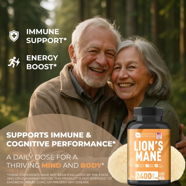 SN SMARTFIT NUTRITION Lions Mane Supplement Capsules 120 Capsules