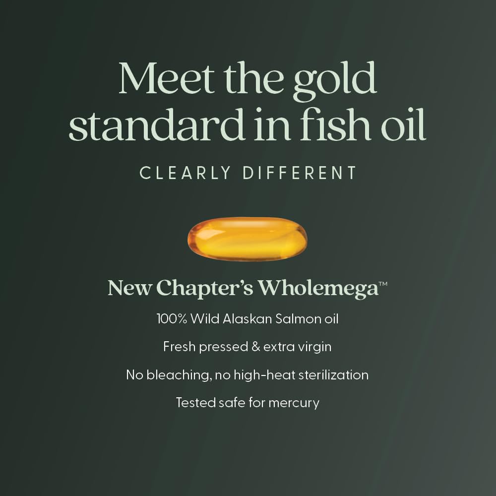 New Chapter Wholemega Fish Oil Supplement Softgel 60 Count