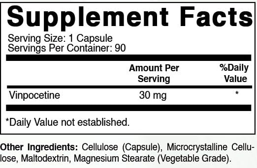 Best Naturals Vinpocetine 30 mg Capsules, 90 Count