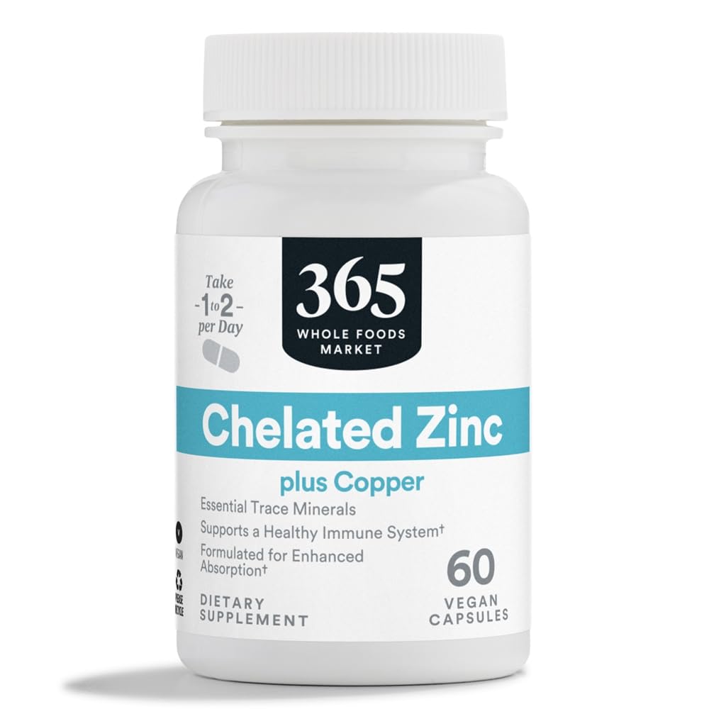 365 by Whole Foods Market Chelated Zinc Capsule, 60 Capsules