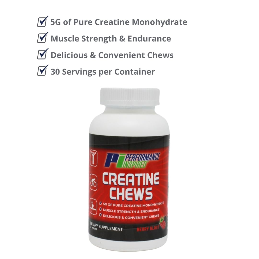 PERFORMANCE INSPIRED Creatine Chew Tablet, 120 Tablets