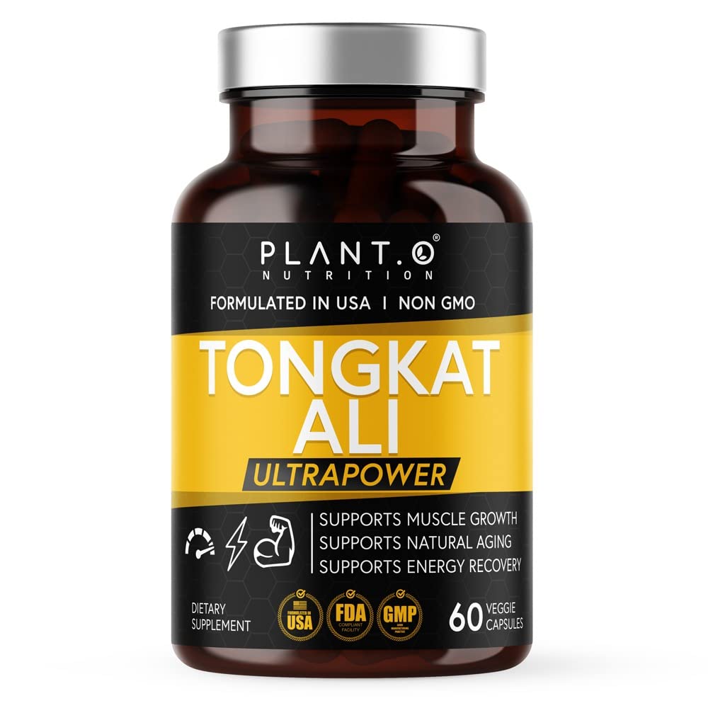 PLANT.O NUTRITION Tongkat Ali Ultrapower Longjack Extract Supplement for Stamina, Strength, Endurance, Lean Muscle Growth & Recovery Men's Pre Workout Supplement Capsule, 60 Count