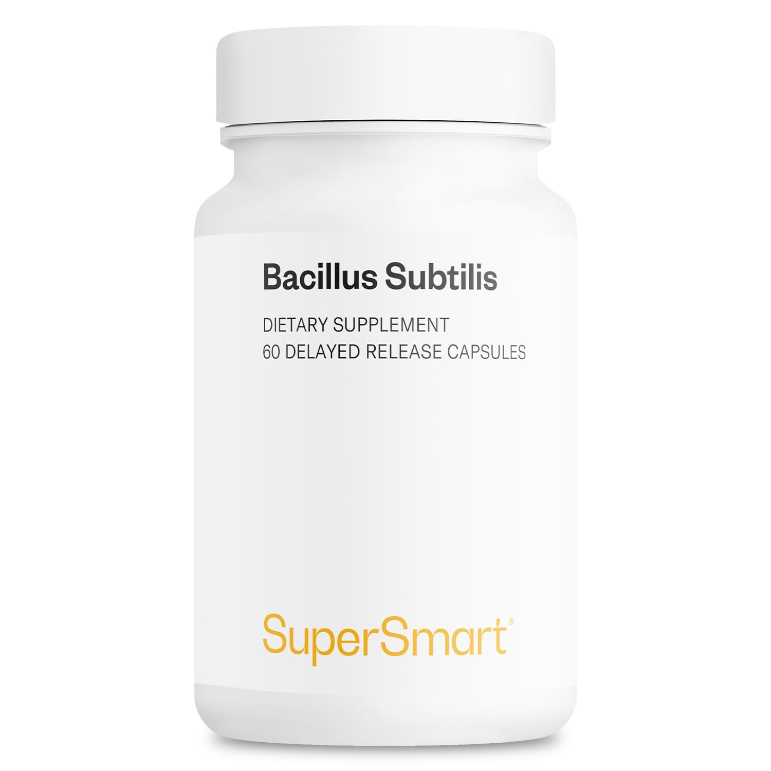 Supersmart Bacillus Subtilis 3 Billion CFU per Day (High Potency) Spore Probiotic Supplement 60 Capsules