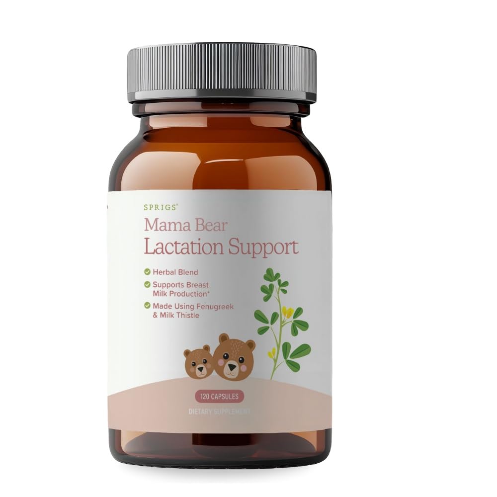SPRIGS Mama Bear Herbal Lactation Support Capsule, 120 Count