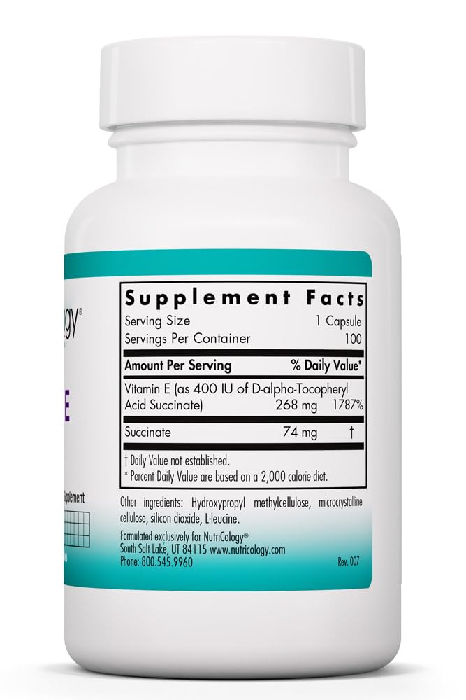 Allergy Research Group Vitamin E Succinate 400 IU Capsule, 100 Capsules