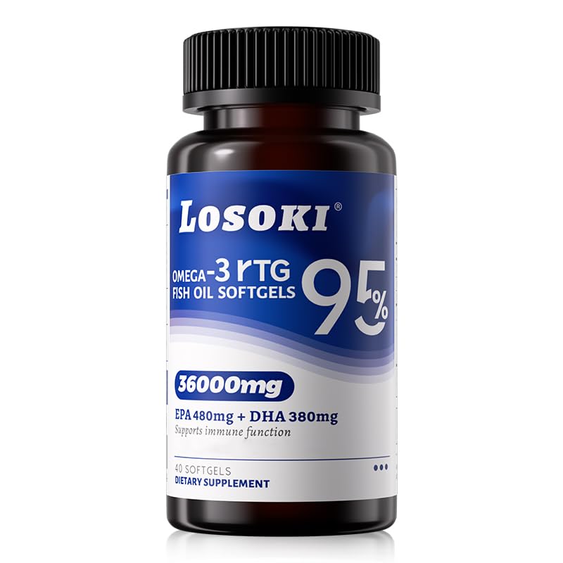 Losoki High Purity rTG Fish Oil Capsules 40 Count