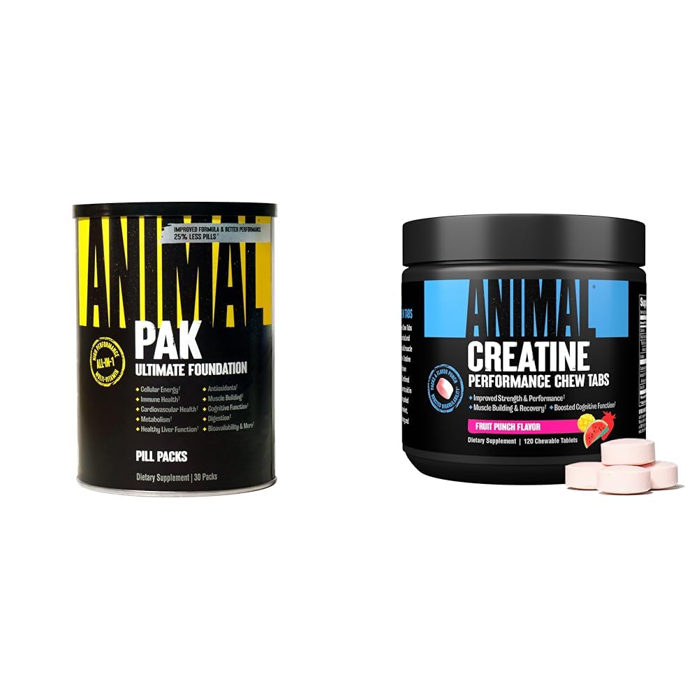Animal Pak Vitamin Pack with Creatine Chews, Multivitamin, Amino Acids and Minerals for Sports Nutrition, Strength, Endurance and Recovery, 150 Chews