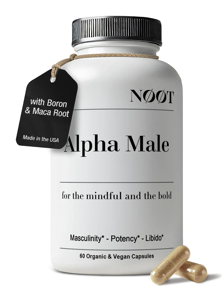 NØØT Alpha Male Natural Testosterone & Libido Booster for Men, 60 Capsules