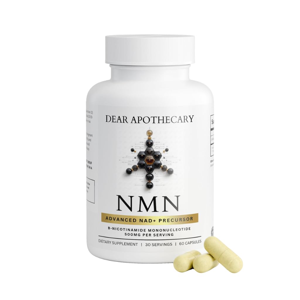 Dear Apothecary NMN 500mg - Nicotinamide Mononucleotide NAD+ Precursor Supplement, 60 Capsules