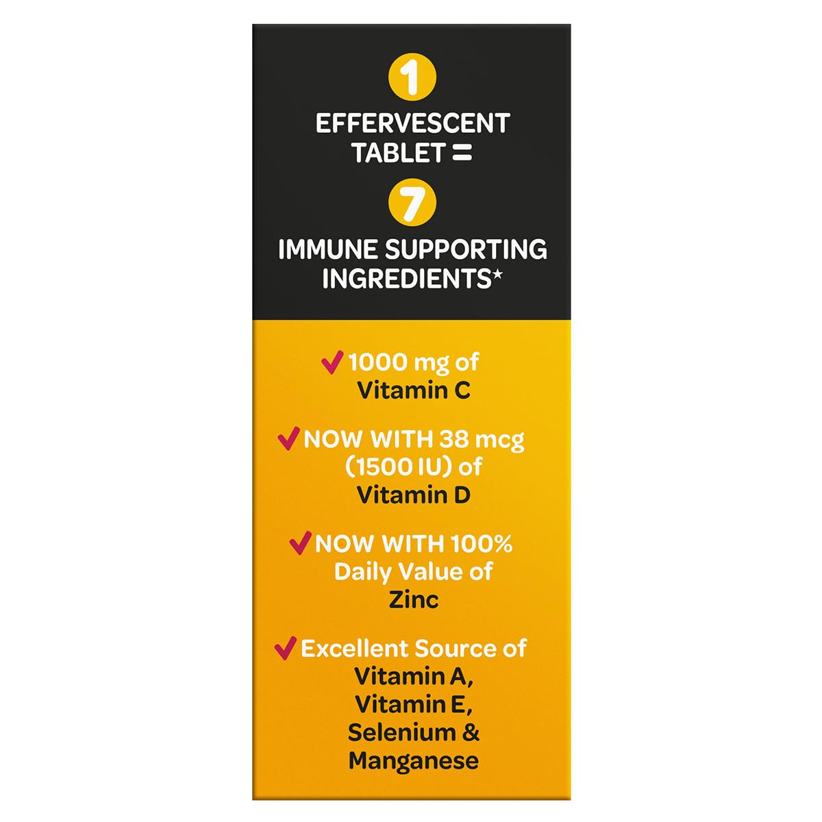 Airborne Vitamin C with Vitamin D + Zinc Tablets 60 Count