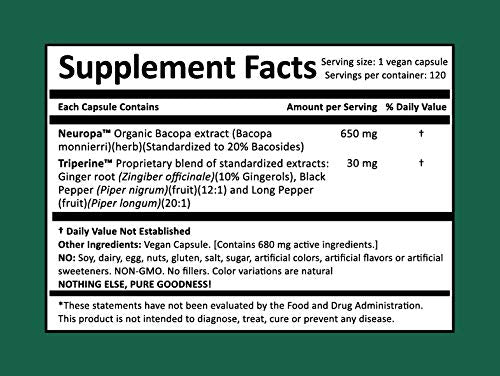 Harmony Nutraceuticals Neuropa-Bacopa Supreme Neuro-Cognitive Harmony Capsule 120 Count
