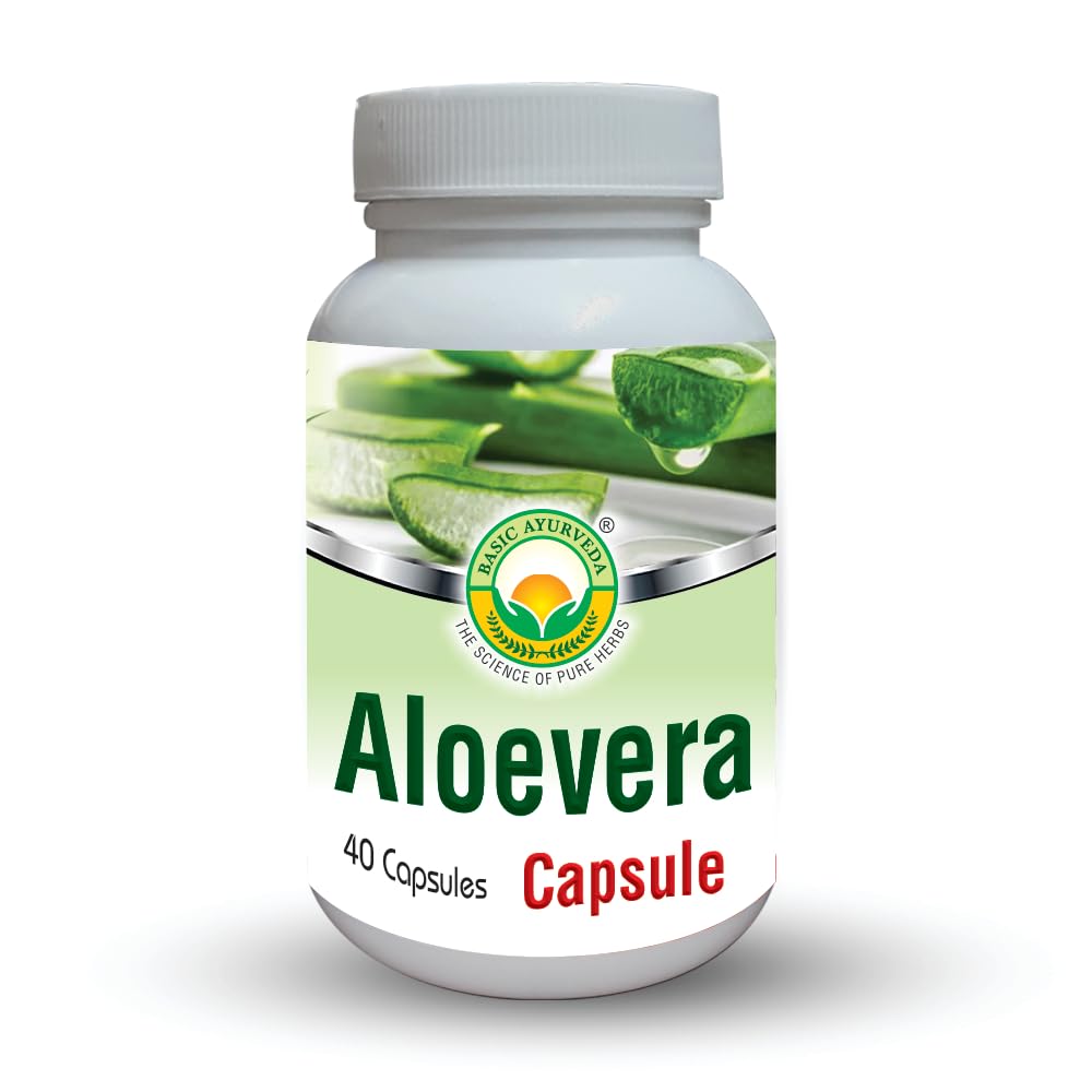 BASIC AYURVEDA Aloe Vera Capsules 40 Count