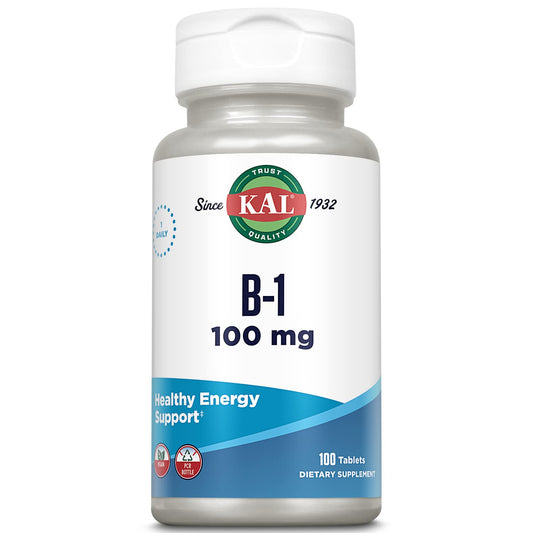 KAL Vitamin B1 100 mg Thiamine Supplement Tablet, 100 Tablets