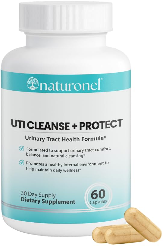 Naturonel UTI Cleanse + Protect – Urinary Tract Support with D-Mannose, Cranberry, Hibiscus & Dandelion | Advanced Formula, Dietary Supplement - Non-GMO, Made in USA, GMP Certified Capsule 60 Count