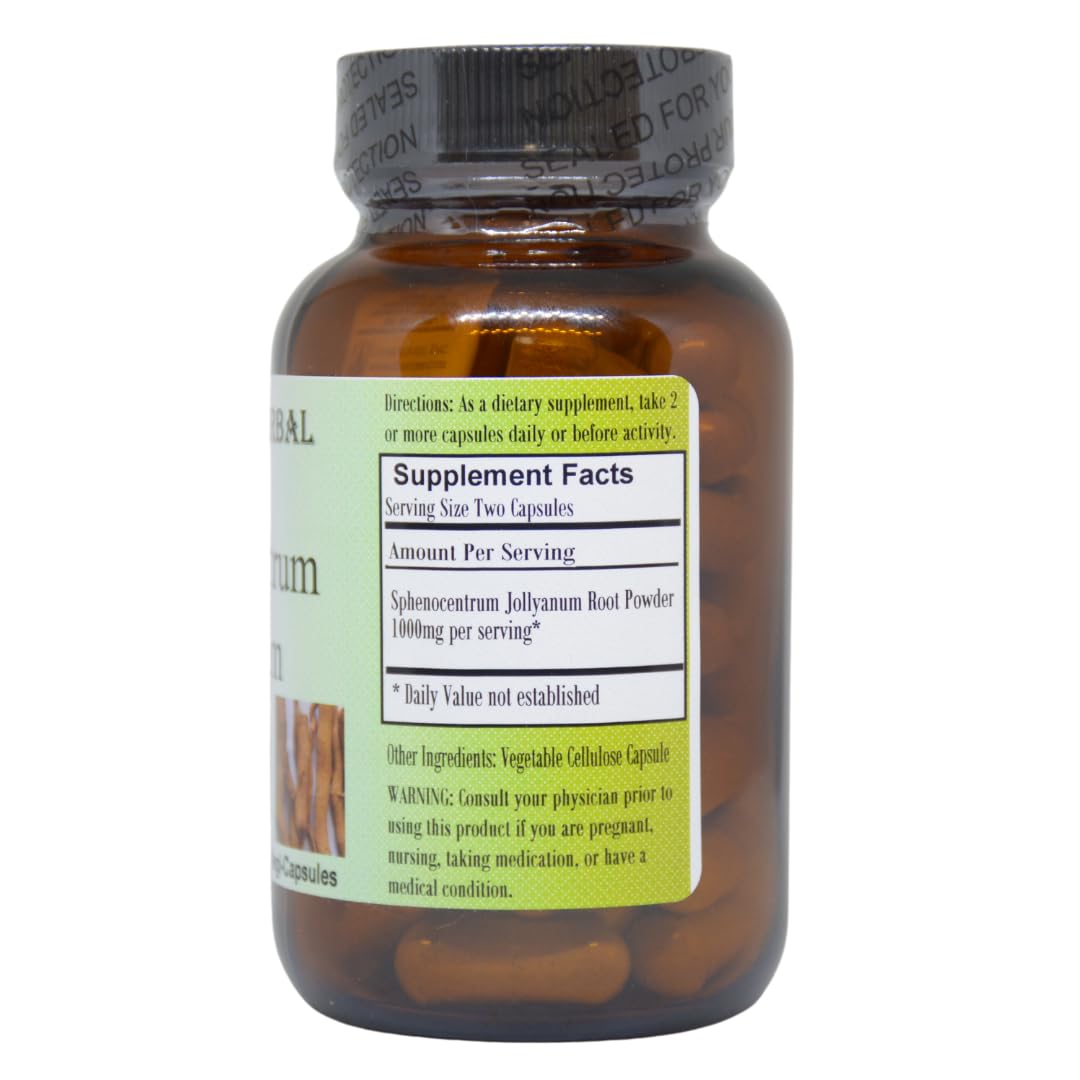 Barlowe's Herbal Elixirs Sphenocentrum Jollyanum Root Powder 500mg Capsule, 60 Capsules