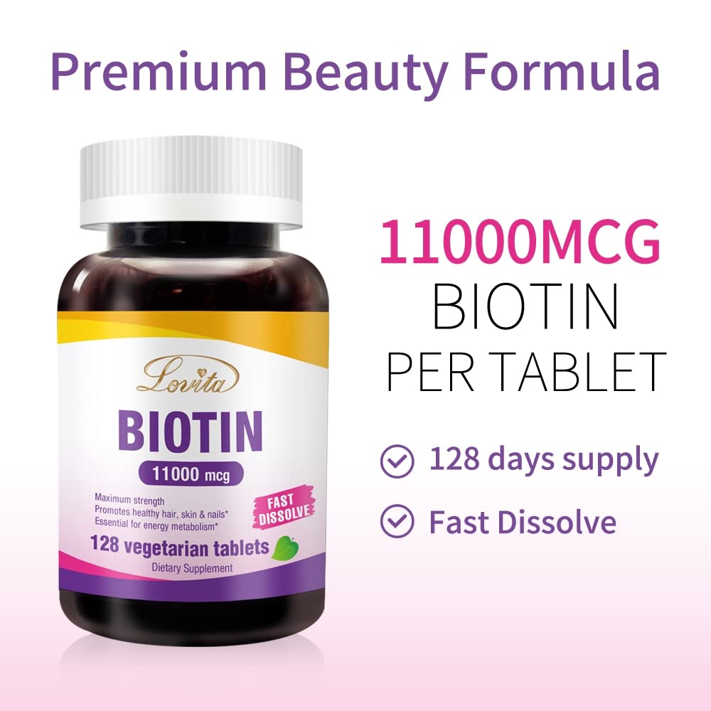 LOVITA Biotin 11,000 mcg Tablets, 384 Count