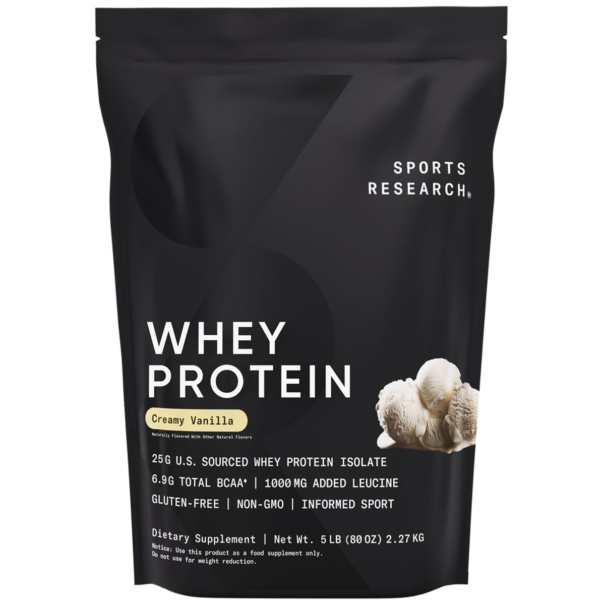 Sports Research Whey Protein Isolate Powder 80