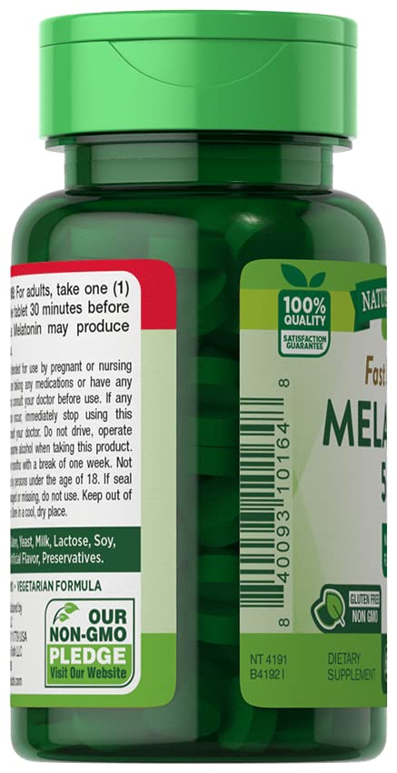 Nature's Truth Melatonin 5 mg Fast Dissolve Tablets Natural Berry Flavor, 180 Tablets