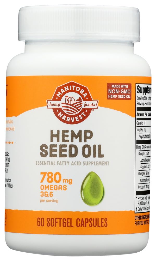 Manitoba Harvest Hemp Foods Hemp Seed Oil 1000 mg Softgels, 240 Count