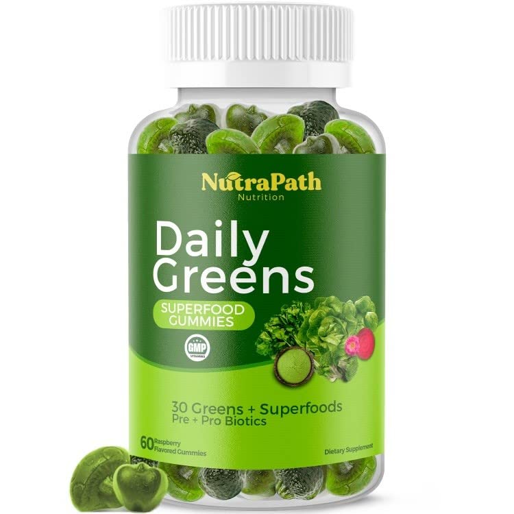 NutraPath Superfood Daily Greens Gummies 60 Count
