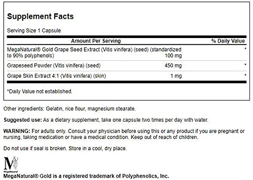 Swanson Grape Seed Extract Meganat Capsules 60 Capsules