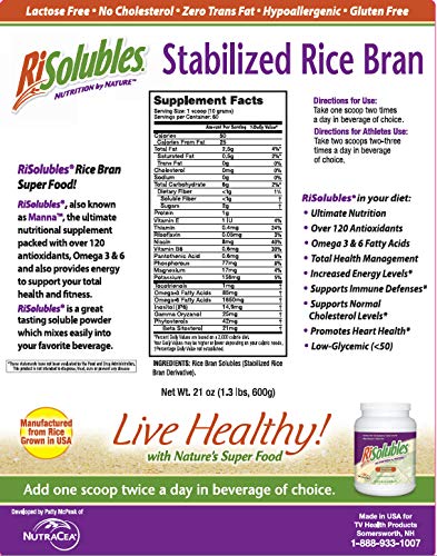 TV Health Products Stabilized Rice Bran Powder (Manna) 21 Ounce
