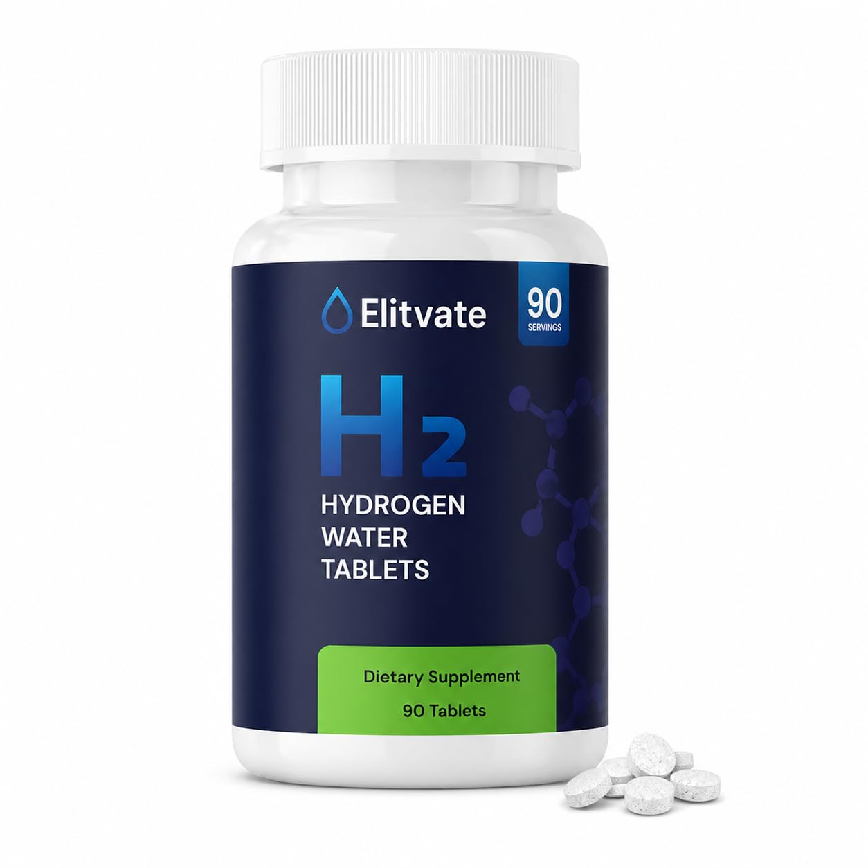 Elitvate Hydrogen Water Tablets with Magnesium, 90 Count