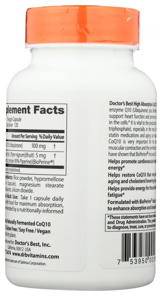 Doctor's Best High Absorption CoQ10 100 mg Softgels, 360 Count