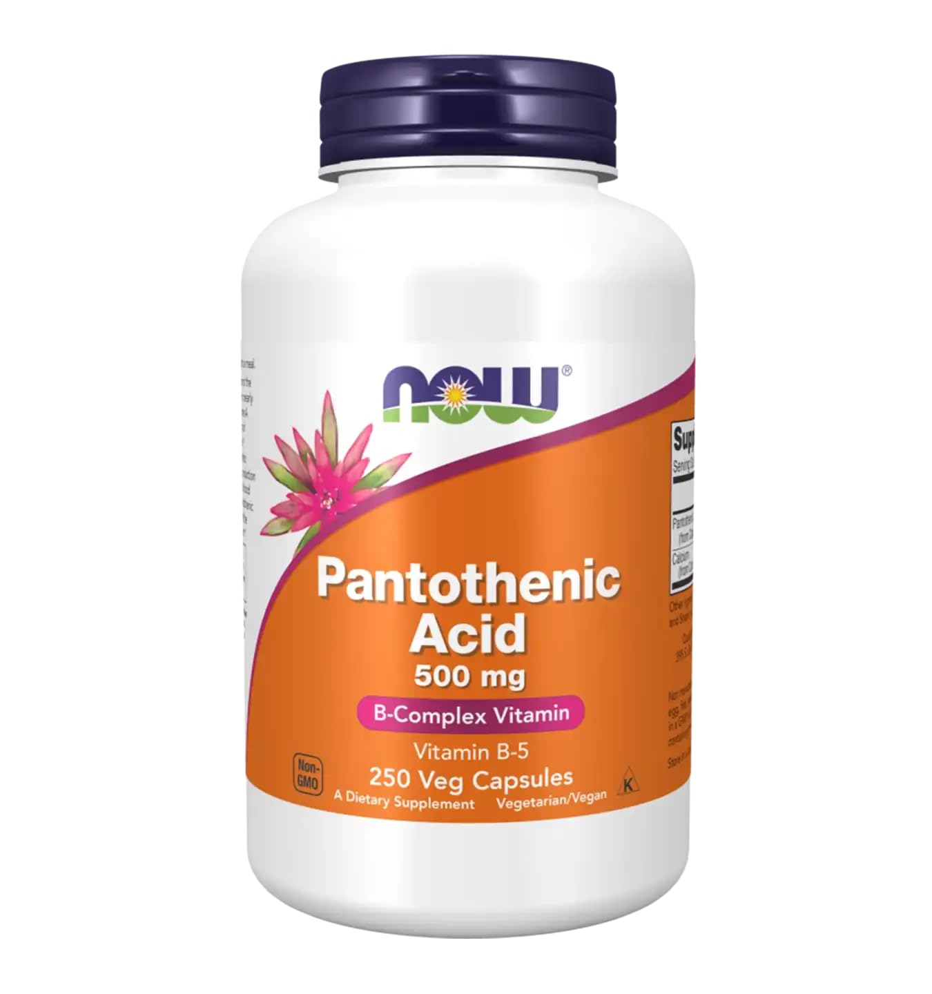 NOW Foods Pantothenic Acid 500 mg Capsules, 250 Count