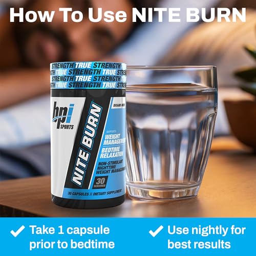 BPI Sports Nite Burn Nighttime Fat Burner & Sleep Support 30 Capsules