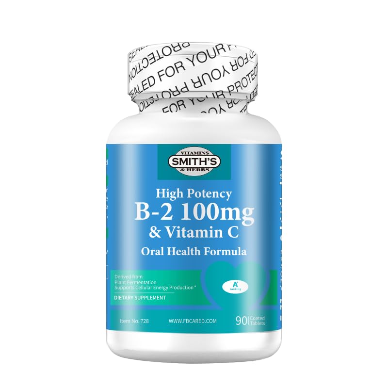 Smith's Vitamins & Herbs Vitamin B2 100mg Tablet, 1 Count