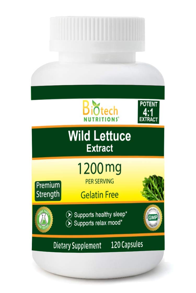Biotech Nutritions Wild Lettuce Extract 1200 mg Capsule, 120 Count