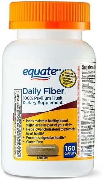 BASKETGOODS Equate Daily Fiber - Psyllium Husk Capsules 1 Capsule