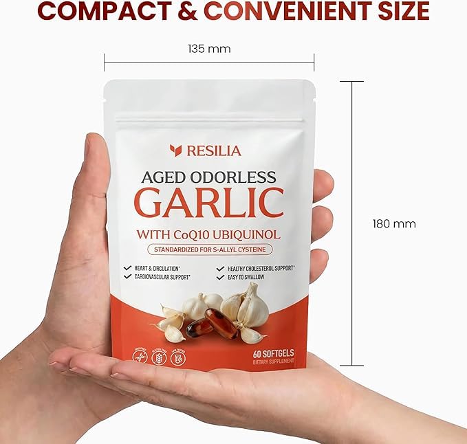 Resilia Oil Of Oregano Odorless Aged Garlic Extract 600 mg Capsules, 120 Count