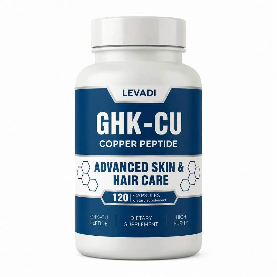 LEVADI GHK-Cu Copper Peptide Supplement Capsules 120 Count