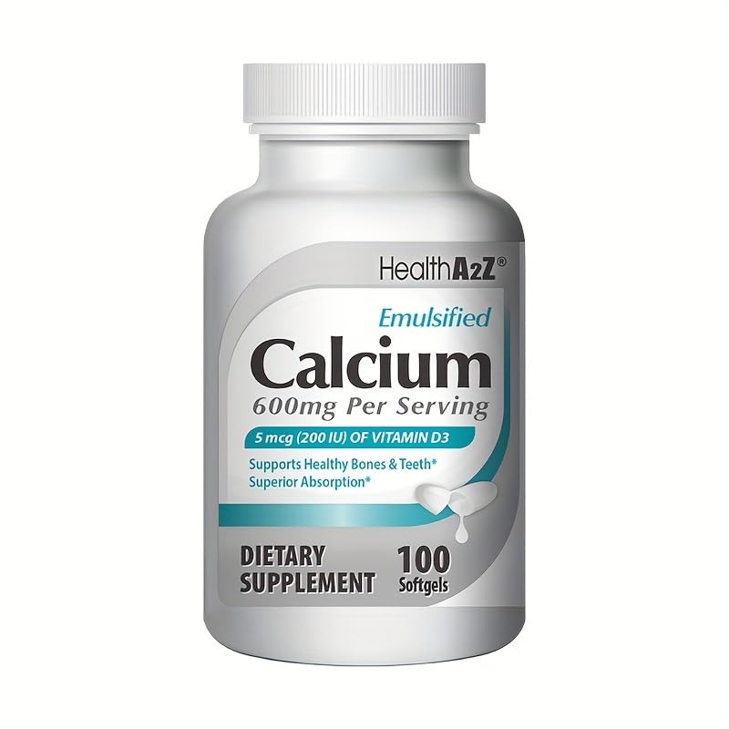 NutraA2Z Emulsified Calcium 600mg per Serving Softgel, 100 Softgels