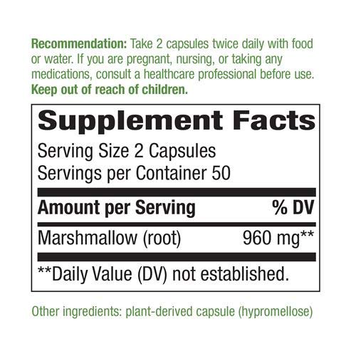 Nature's Way Marshmallow Root 480 mg Capsules 200