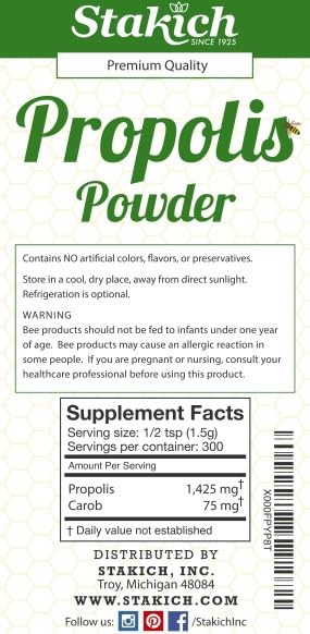 Stakich Bee Propolis Powder 16 Ounces