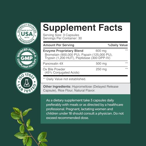 Natures Craft Digestive Enzymes with Ox Bile for No Gallbladder and Vitamin B6 Gummies Bundle, 120 Count